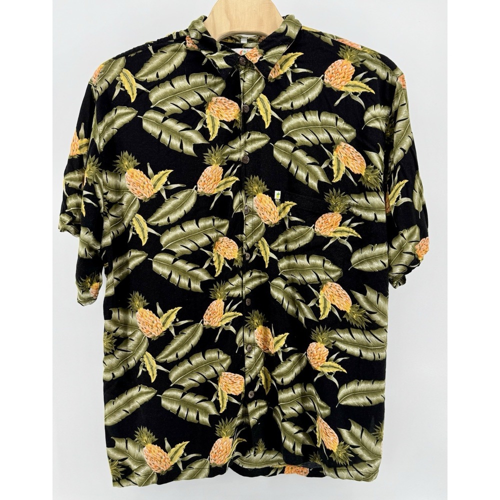 Pineapple Moon Hawaii Hawaiian Shirt Men's Size 4XL 100% Rayon Floral Aloha